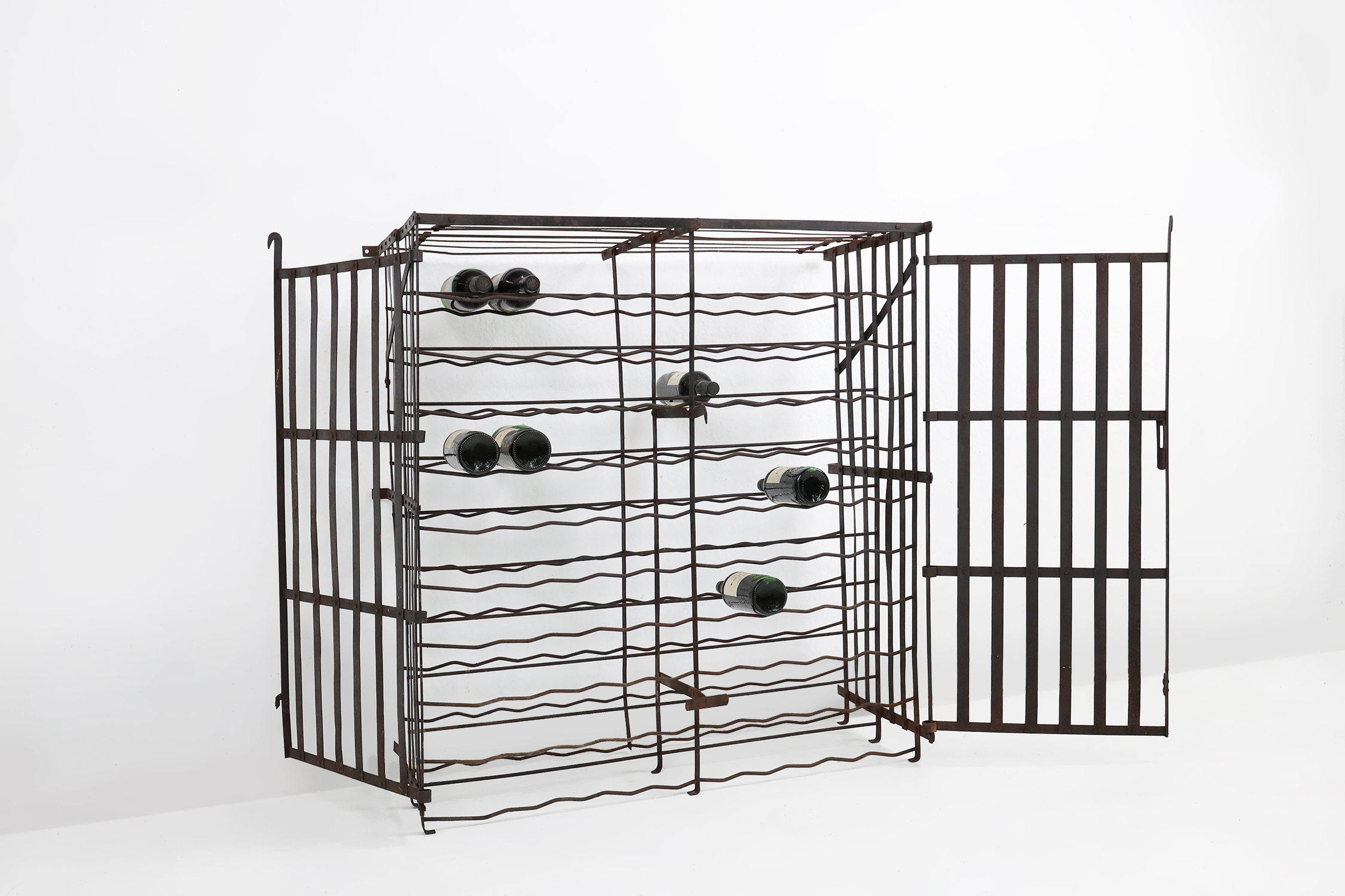 Large lockable French wine cage or rack, 200 bottles, ca. 1900 thumbnail